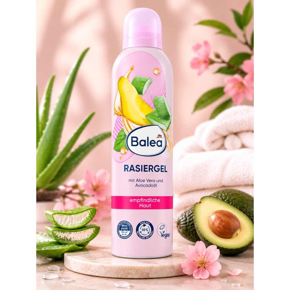 Gel à Raser Balea Aloe Vera & Huile d’Avocat – Peaux Sensibles